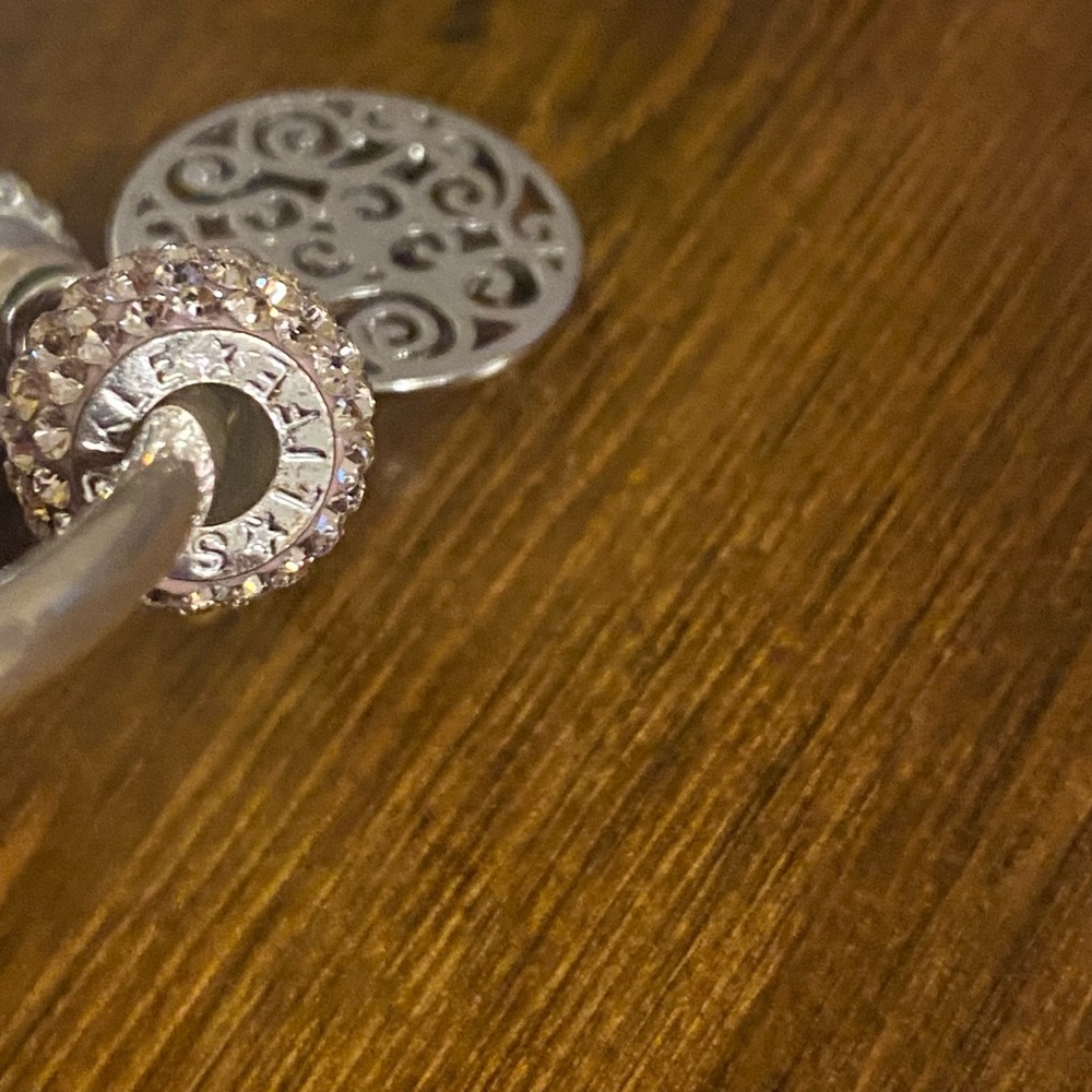 Solid Sterling Silver Ball-End Bangle & Sterling … - image 8